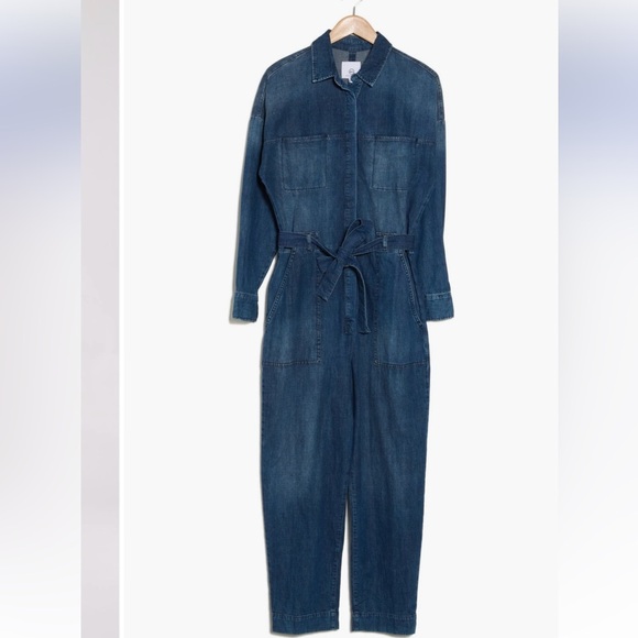 NWT AG Adriano Goldschmied Blue Denim Jumpsuit Relaxed Fit XS - Picture 3 of 6